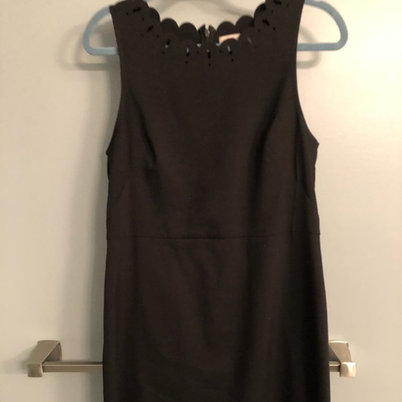 LOFT Black Dress with Cutout Scallop Neckline - Picture 3 of 3